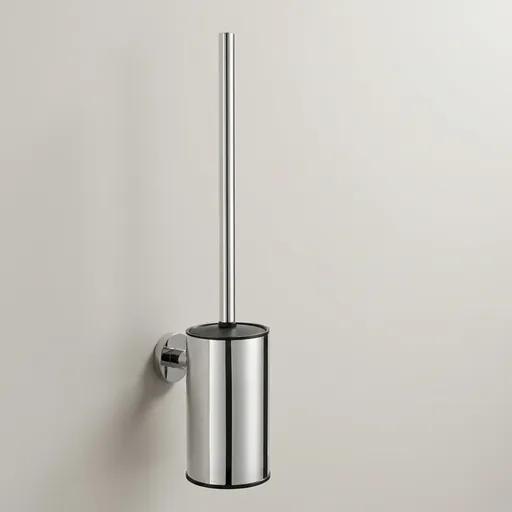 Stainless Steel Wall-Mounted Toilet Brush Holder with Anti-Splash Lid — TBR-1035