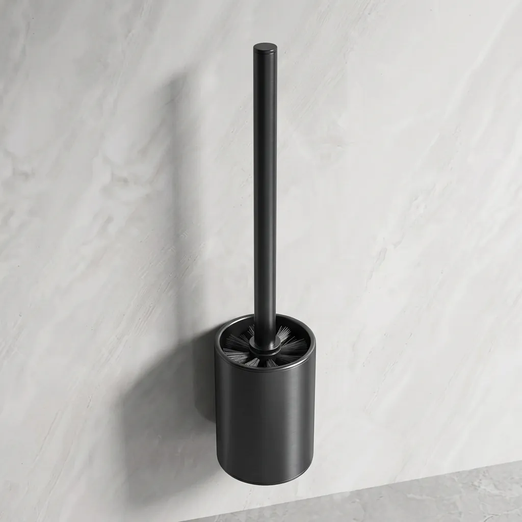 Round Stainless Steel Wall Mount Toilet Brush Holder 130mm Brushed — TBR-1037 (image 5)