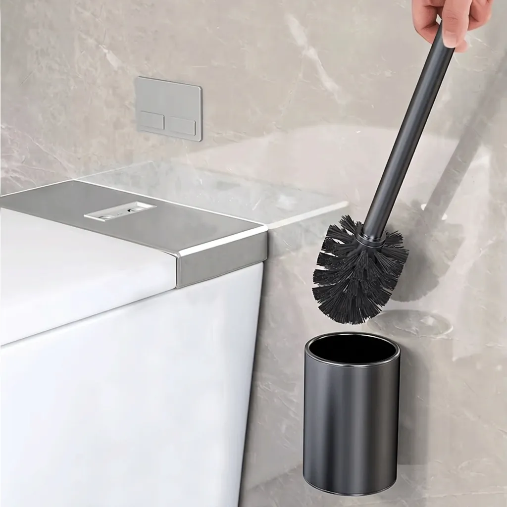 Round Stainless Steel Wall Mount Toilet Brush Holder 130mm Brushed — TBR-1037 (image 6)
