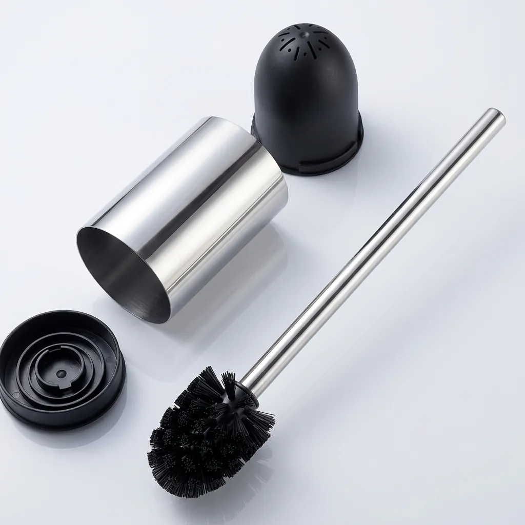 Round Stainless Steel Wall Mount Toilet Brush Holder 130mm Brushed — TBR-1037 (image 7)