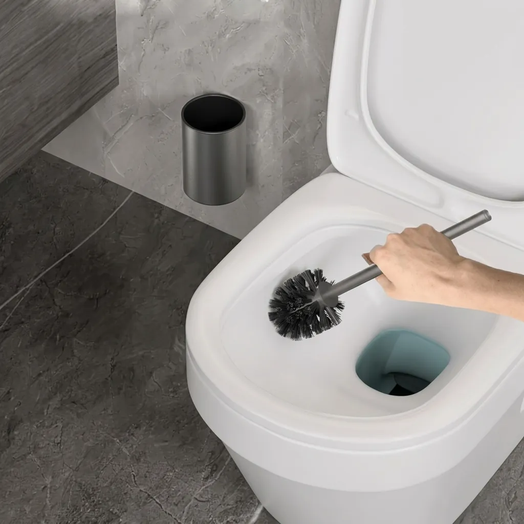 Round Stainless Steel Wall Mount Toilet Brush Holder 130mm Brushed — TBR-1037 (image 8)