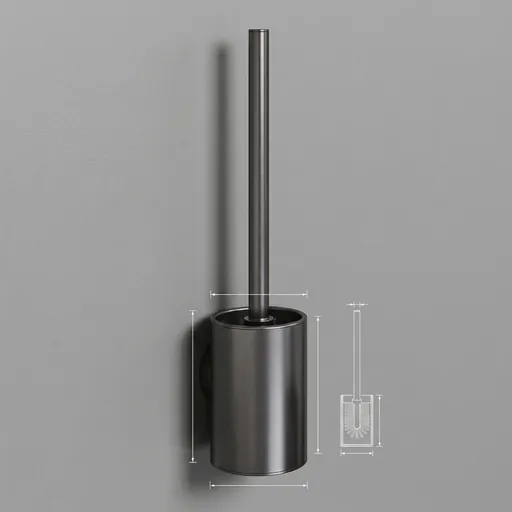 Round Stainless Steel Wall Mount Toilet Brush Holder 130mm Brushed — TBR-1037