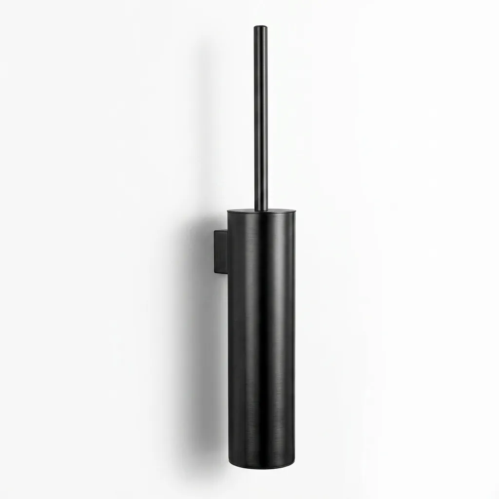Round Stainless Steel Wall Mount Toilet Brush Holder 280mm Brushed — TBR-1039 (image 2)