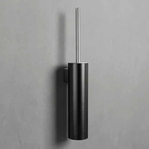 Round Stainless Steel Wall Mount Toilet Brush Holder 280mm Brushed — TBR-1039