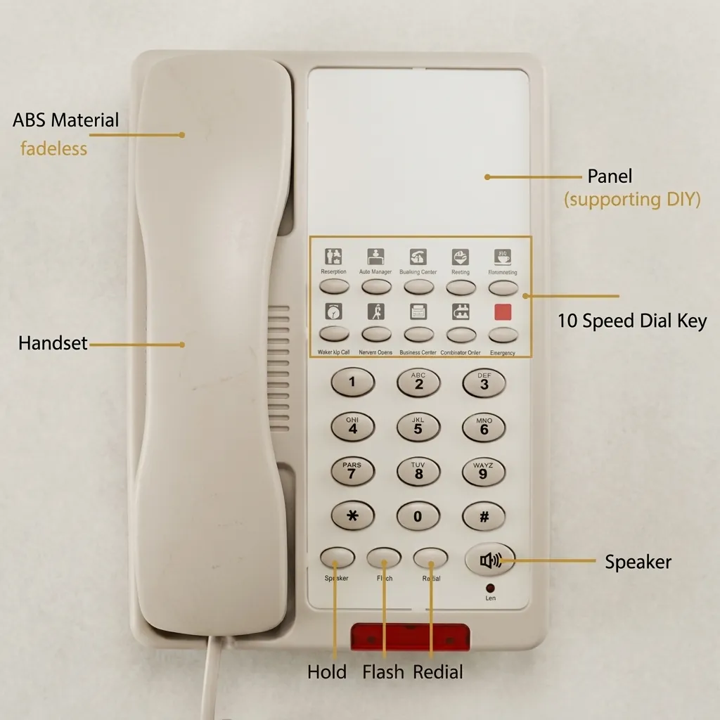 Hotel Desk Telephone with One-Touch Buttons [1027] — TEL-1027 (image 9)