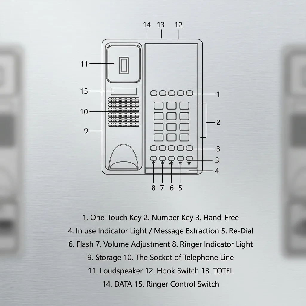 Hotel Desk Telephone with One-Touch Buttons [1036] — TEL-1036 (image 2)