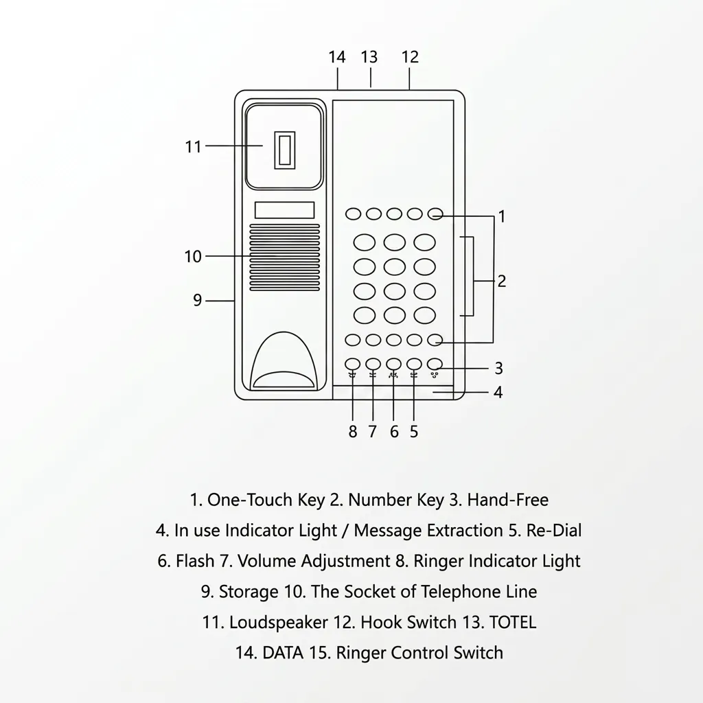 Hotel Desk Telephone with One-Touch Buttons [1037] — TEL-1037 (image 12)