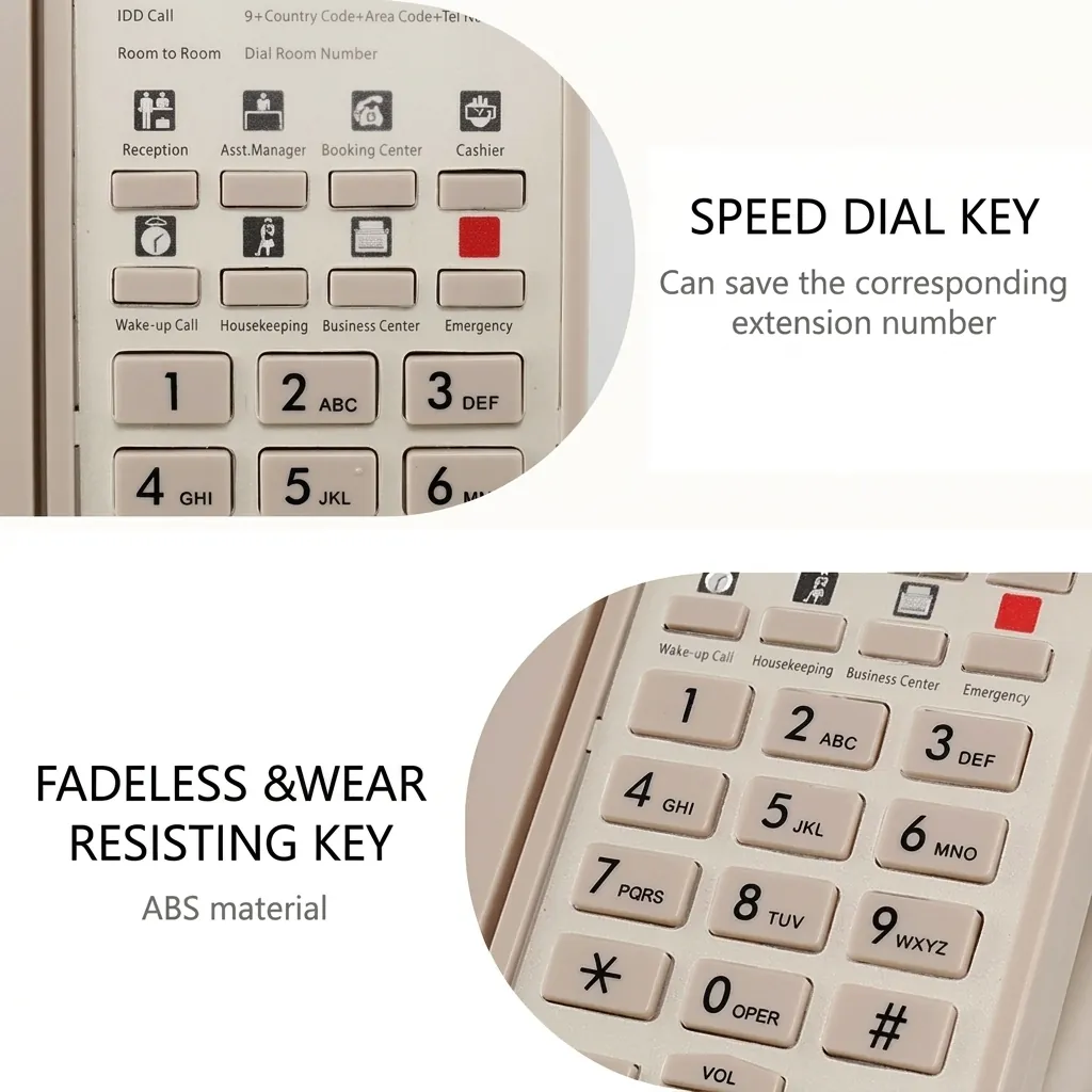 Hotel Desk Telephone with One-Touch Buttons [1071] — TEL-1071 (image 2)