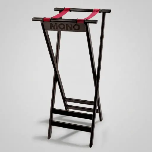 Tall Wood Folding Tray Stand Mahogany — TRS-1024
