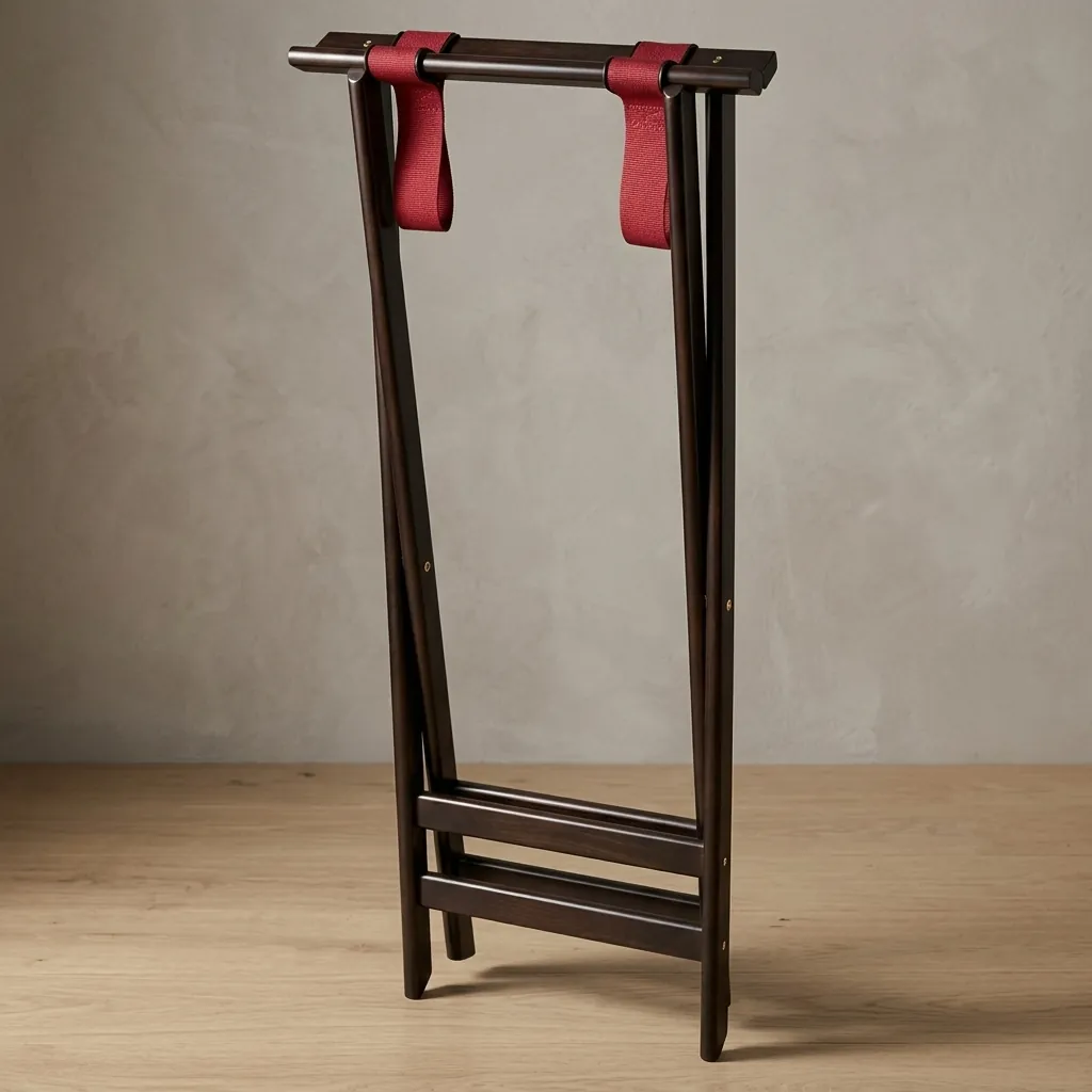 Tall Wood Folding Tray Stand Mahogany — TRS-1024 (image 7)