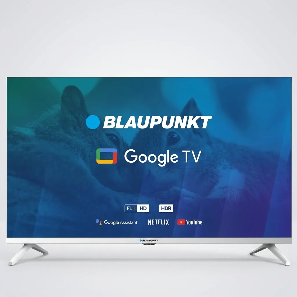 Blaupunkt 32" Google TV Fhd with LED — TVS-1037 — A 32-inch Blaupunkt Full HD Google TV with a Direct LED panel and Dolby Digital Plus audio at a strong 16W output. A wide app range including Netflix, YouTube and Disney+ keeps compact rooms entertained. Triple tuner with DVB-C, S2 and T2 reception. (image 2)