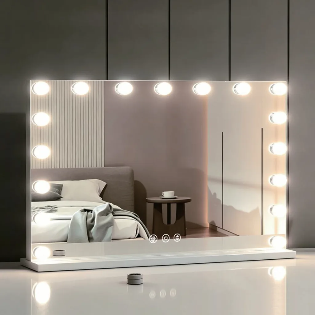Tabletop Vanity Mirror with LED Bulbs — VNM-1024