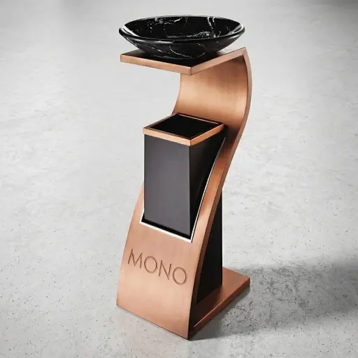 Trash Can Bin With Ashtray Stainless Steel