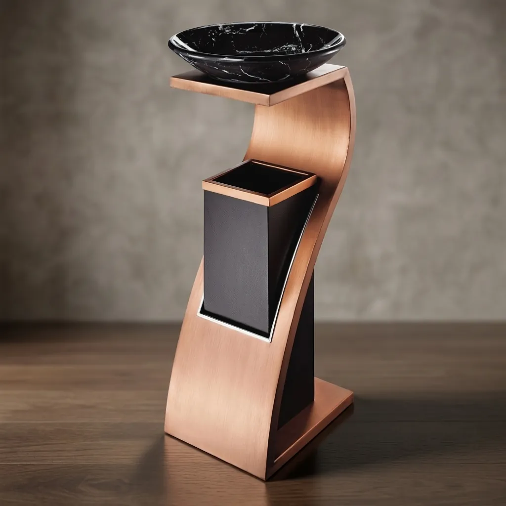 Trash Can Bin With Ashtray Stainless Steel — WBN-1025 (image 4)
