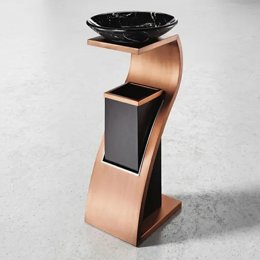 Trash Can Bin With Ashtray Stainless Steel — WBN-1025