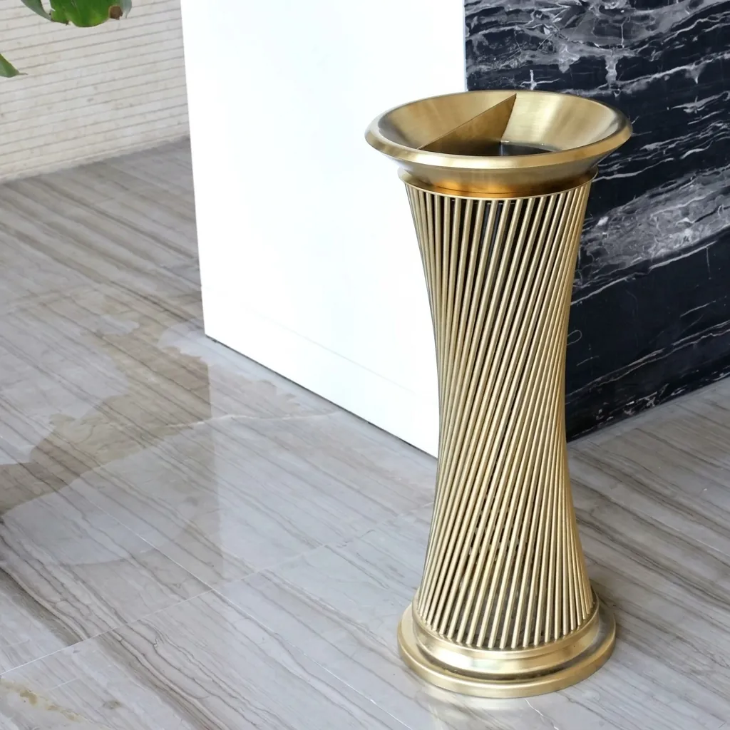 Round Trash Can Bin With Ashtray Stainless Steel [1026] — WBN-1026 (image 4)