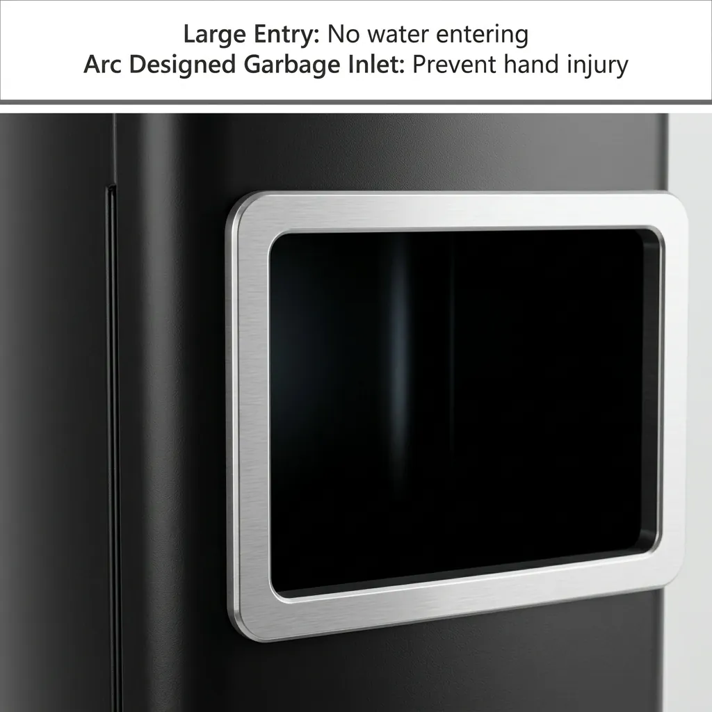 Square Standing Bin With Ashtray Stainless Steel [1032] — WBN-1032 (image 3)