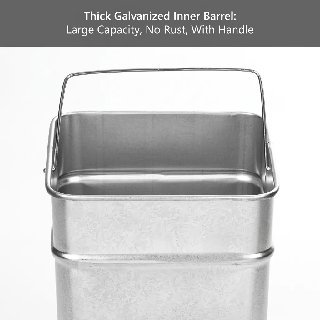 Square Standing Bin With Ashtray Stainless Steel [1032] — WBN-1032 (image 12)