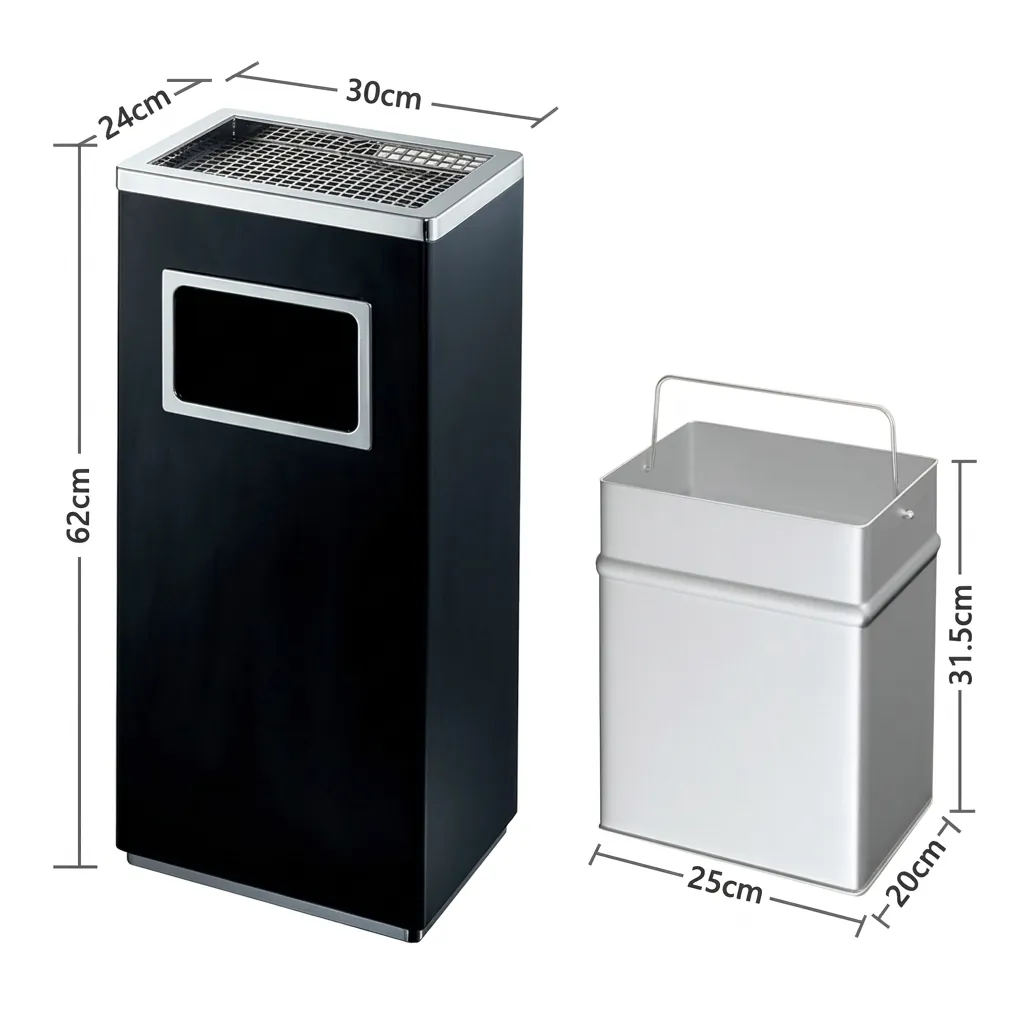 Rectangle Standing Bin With Ashtray — WBN-1033 (image 6)