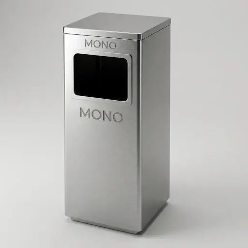 Square Standing Bin With Ashtray And Closed Lid — WBN-1034