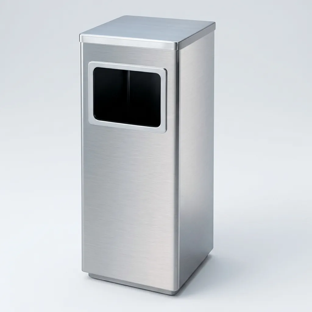 Square Standing Bin With Ashtray And Closed Lid — WBN-1034 (image 2)