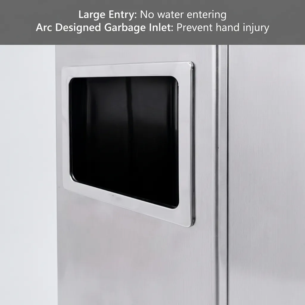 Square Standing Bin With Ashtray And Closed Lid — WBN-1034 (image 7)