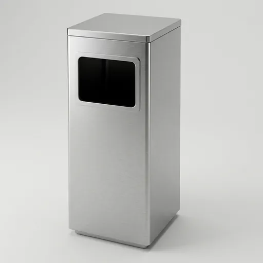 Square Standing Bin With Ashtray And Closed Lid — WBN-1034