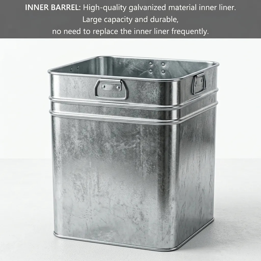 Galvanized Steel Outdoor Recycle Bin With 2 Compartment & Ashtray — WBN-1035 (image 3)