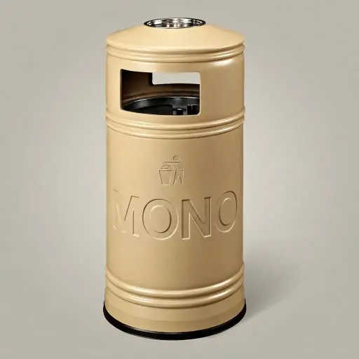 Round Outdoor Metal Trash Can Bin 55L [1037] — WBN-1037