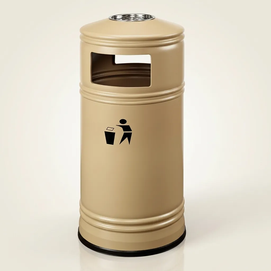 Round Outdoor Metal Trash Can Bin 55L [1037] — WBN-1037 (image 2)