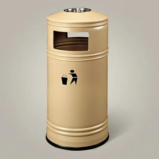 Round Outdoor Metal Trash Can Bin 55L [1037] — WBN-1037