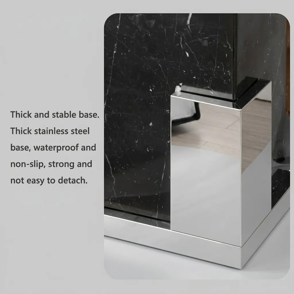Marble Top Stainless Steel Standing Ashtray Bin [1042] — WBN-1042 (image 12)