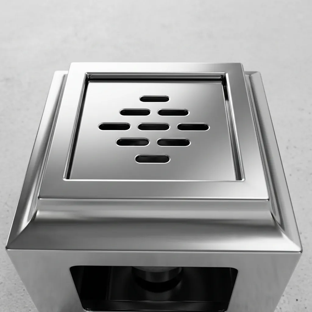 Marble Top Stainless Steel Standing Ashtray Bin [1044] — WBN-1044 (image 4)