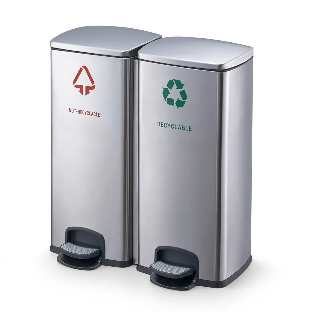 Stainless Steel Recycle Pedal Bin 60L — WBN-1048 (image 2)