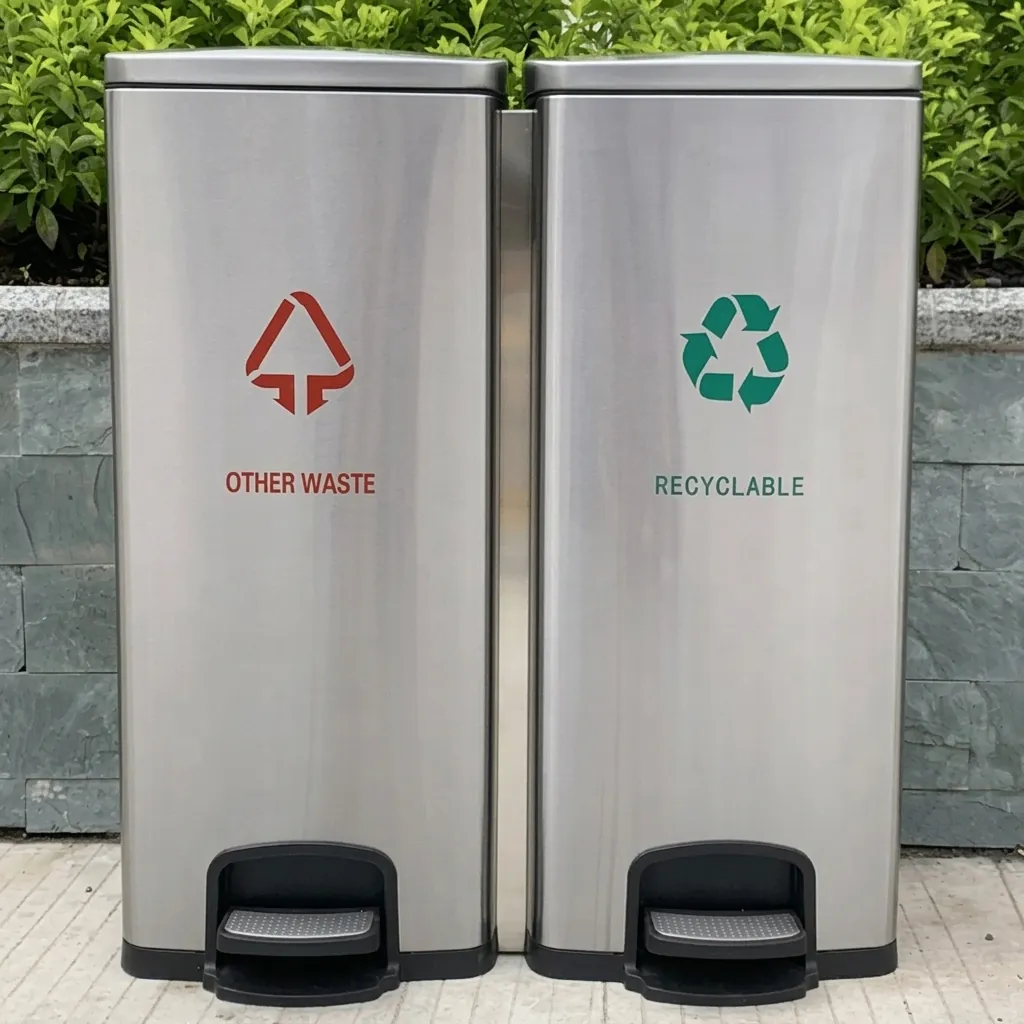 Stainless Steel Recycle Pedal Bin 60L — WBN-1048 (image 3)