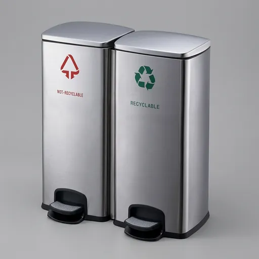 Stainless Steel Recycle Pedal Bin 60L — WBN-1048
