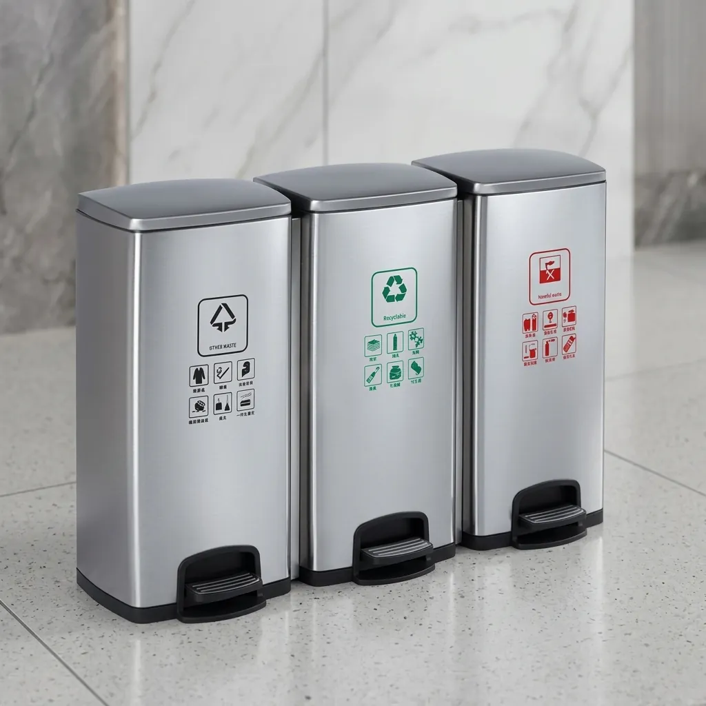 Stainless Steel Recycle Pedal Bin 90L — WBN-1049 (image 4)