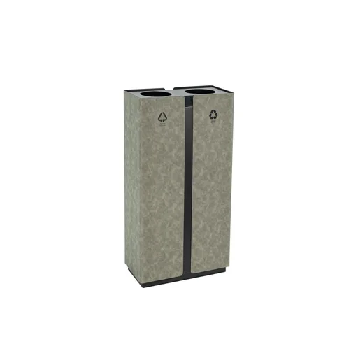 Powder Coated Iron and PU Leather Double Waste Bin — WBN-1065