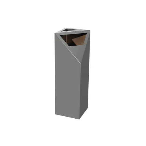 Stainless Steel Slanted Top Lobby Bin — WBN-1068
