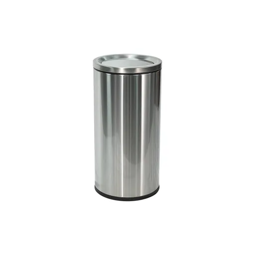 Round Stainless Steel Waste Bin with Plastic Liner, H75cm — WBN-1073