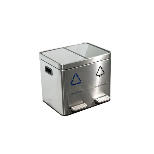 Stainless Steel Double Pedal Recycling Bin — WBN-1077