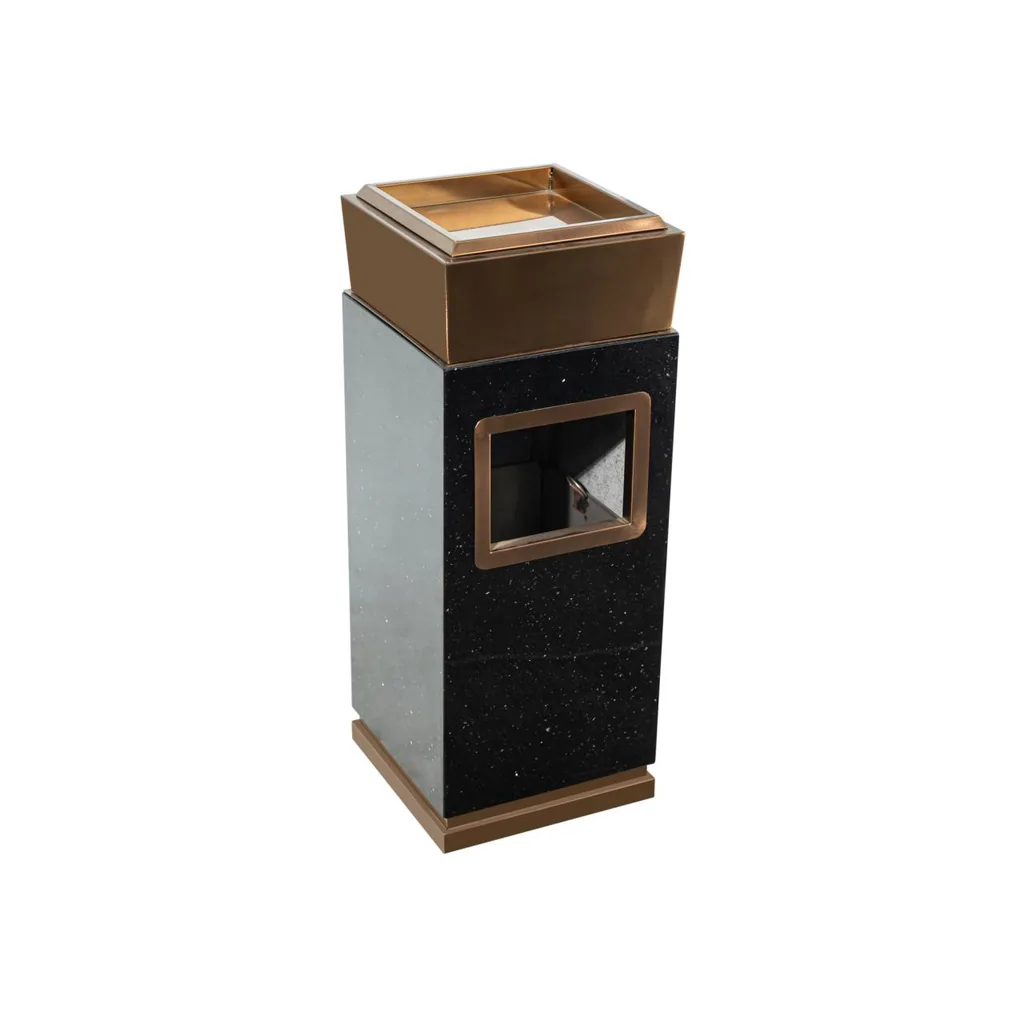 Marble Lobby Ash Barrel in Rose Gold — WBN-1079
