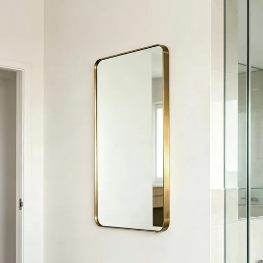 Portrait Rounded Stainless Steel Framed Mirror — WLM-1029