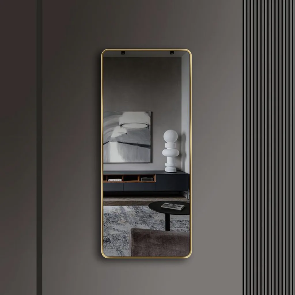 Tall Rounded Rectangle Aluminum Framed Mirror — WLM-1037
