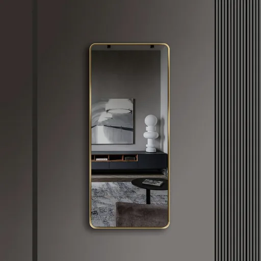Tall Rounded Rectangle Aluminum Framed Mirror — WLM-1037