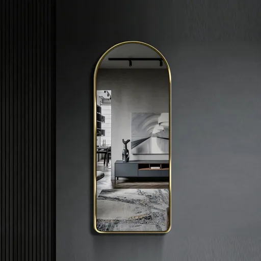 Tall Arched Aluminum Framed Mirror — WLM-1038