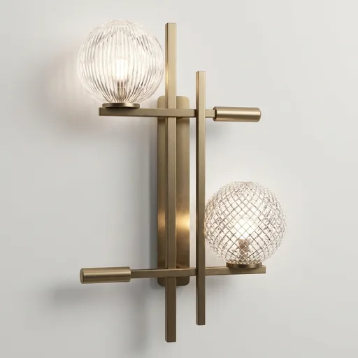 Ribbed Glass Globe Wall Lamp — WLP-1028