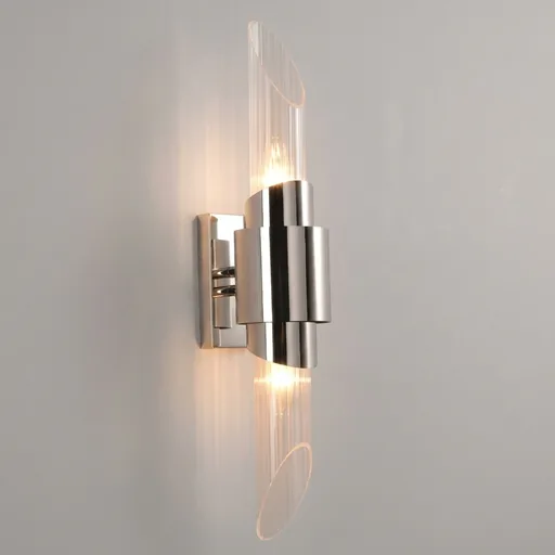 Twin Light Glass Tube Wall Lamp in Chrome — WLP-1029