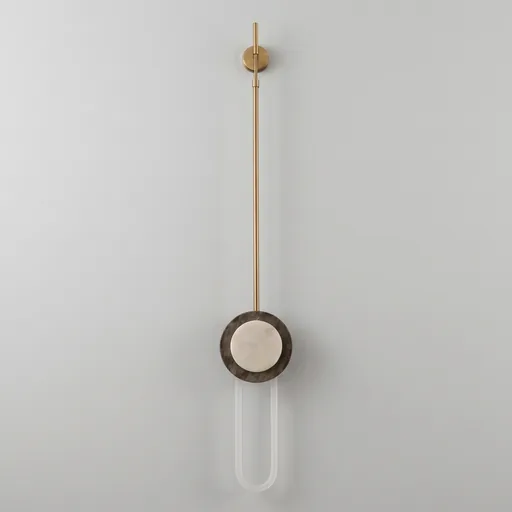 Alabaster Disc Wall Lamp with Long Stem — WLP-1033