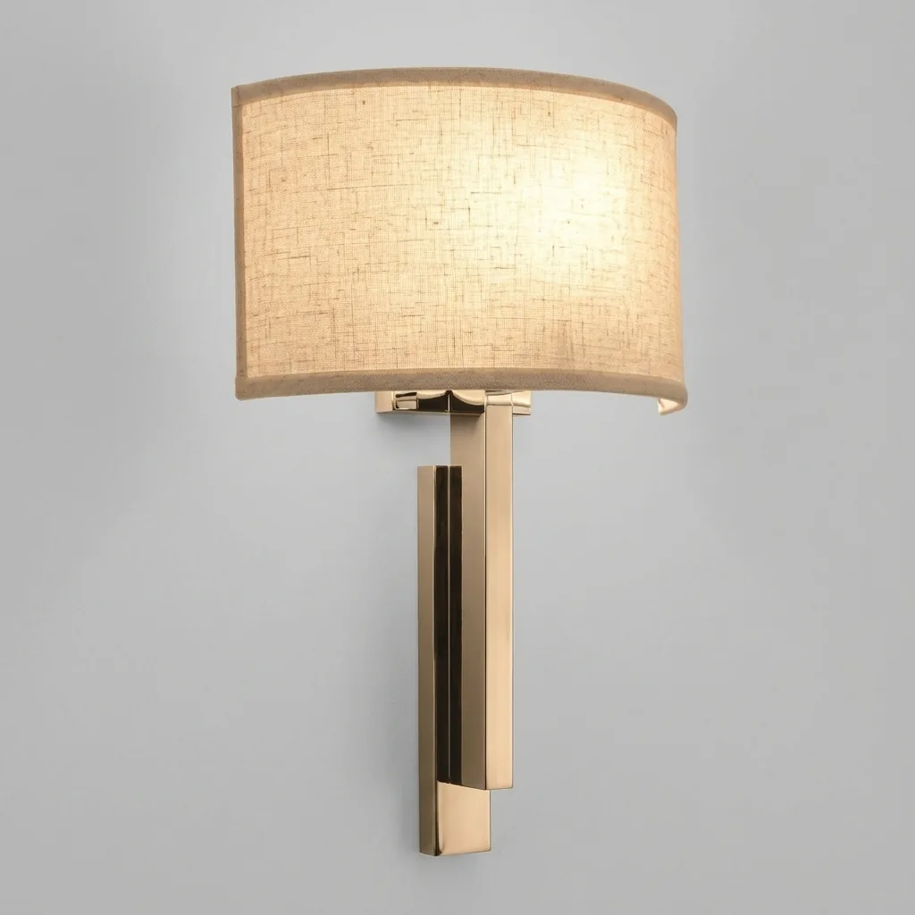 Curved Fabric Shade Wall Lamp in Chrome — WLP-1041